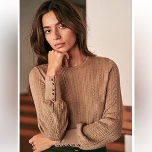 Sezane Brown Crew Neck Sweater